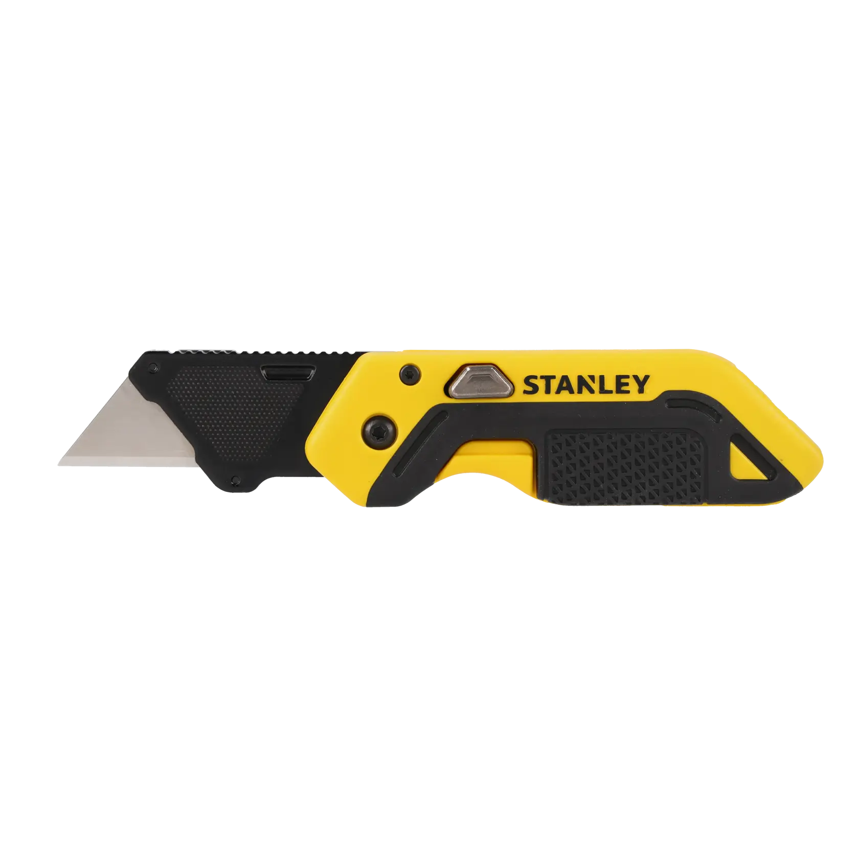 A Stanley utility knife with a yellow and black handle and a retractable blade, designed for general cutting tasks.